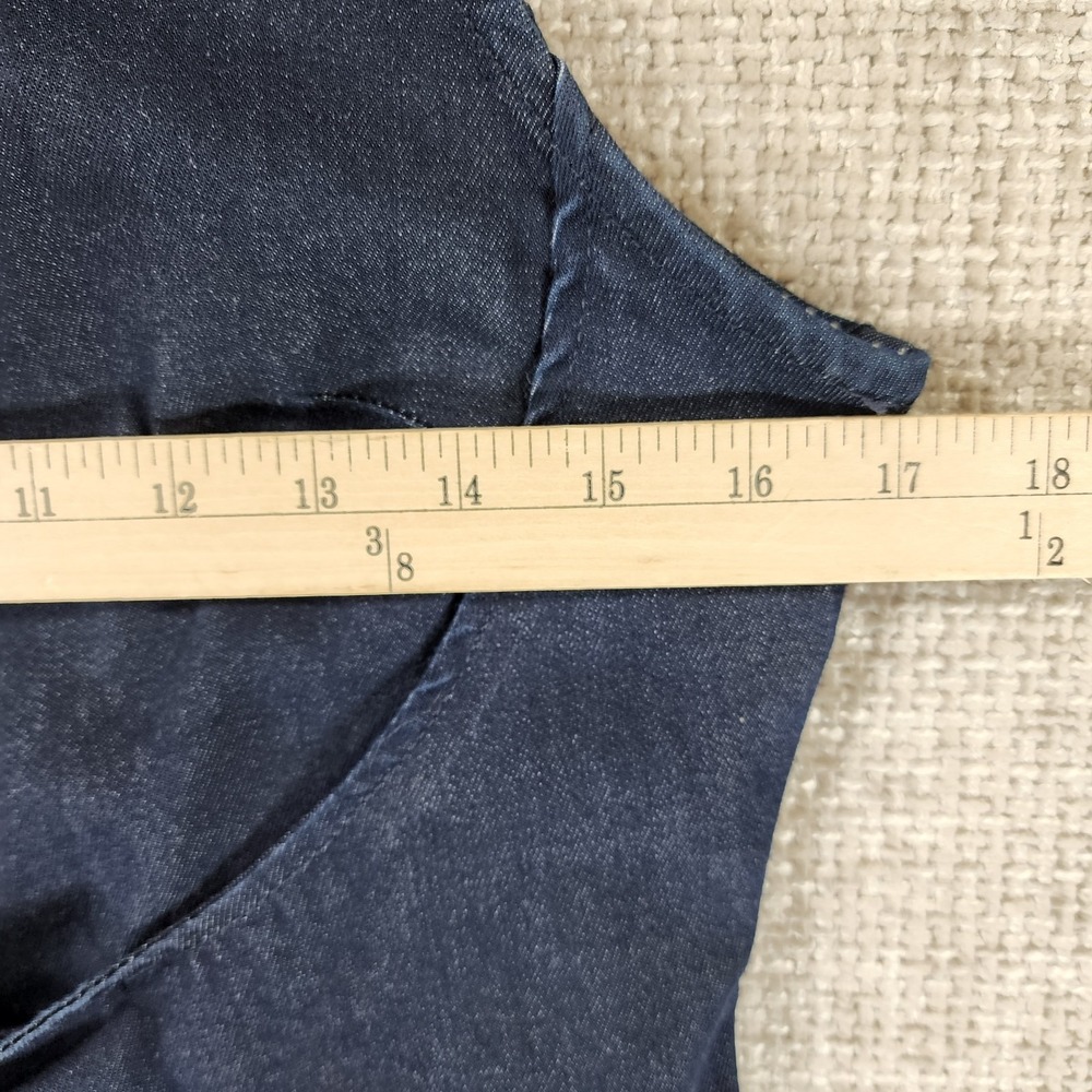Holding Horses Anthropologie Clara Tie Front Denim Dress Womens 4 Dark Dye Blue - Picture 4 of 11